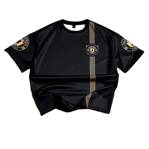 เสื้อเจอร์ซีย์อเมริกันฟุตบอลลายสิงโตสีทองแบบโอเวอร์ไซส์ ผ้าตาข่าย สำหรับฝึกซ้อม เสื้อผ้ากีฬาสีดำสุดหรู รับผลิตแบบ OEM ODM - Product Image 1