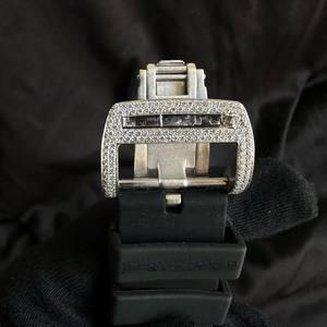 Reloj de Pulsera para Hombre Hecho a Mano con Esfera Blanca Semi-Engastada con Diamantes Moissanite VVS, Totalmente Personalizado, Resistente al Agua, con Cristal - Product Image 2