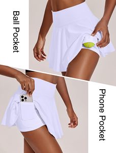 Women Athletic Tennis Skort Pleated High Waist Golf <b>Skirt</b> with Pockets Built In Shorts Bulk Supplier - Product Image 3