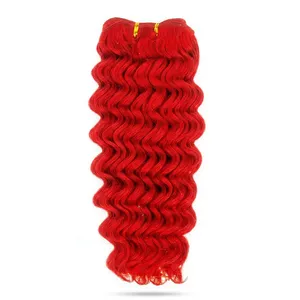 Reddish Deep Wave Remy Indian Human Hair Weft 100% Density Elastic Silk Base Double Drawn Customizable Length All Colors - Product Image 6