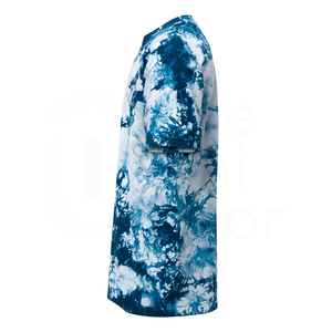 Men's <b>Tie</b>-Dye Short Sleeve O-Neck T-Shirt Casual <b>Knitted</b> Regular Fit Patterned Top - Product Image 3