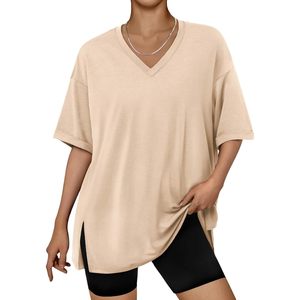 T-shirt OEM Femme Col V Coupe Slim Manches Courtes Logo Personnalisé Anti-boulochage Teint Uni Coton Respirant 2026 Pakistan - Product Image 1