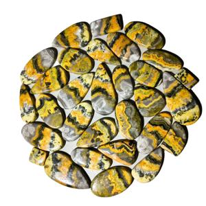 พลอยแจสเปอร์บัมเบิลบีธรรมชาติรูปทรงคาโบชองคละแบบ น้ำหนักกิโลกรัม รับรองคุณภาพ ขายส่งปี 2025 ขนาด 20-45 มม. สำหรับทำเครื่องประดับเพื่อการบำบัด - Product Image 2