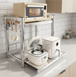 Étagère de rangement de cuisine double couche OEM/ODM Vietnam, support de comptoir pour four à micro-ondes - Product Image 4