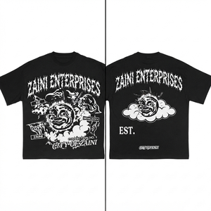 Men Premium 200 GSM Cotton Jersey T <b>Shirt</b> <b>Black</b> Oversized <b>Tee</b> Custom Screen Print Graphic Logo Streetwear Casual Apparel Modern - Product Image 1