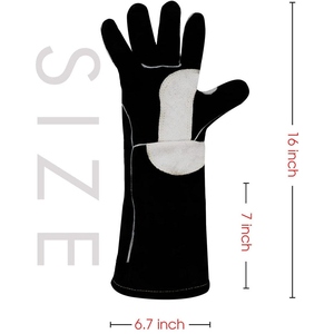 Gants en cuir de vachette renforcé résistants pour le soudage, le barbecue, la construction, résistance à l'abrasion, gants de sécurité personnelle - Product Image 3