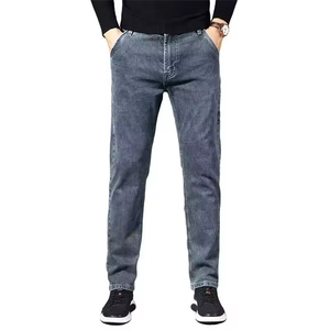 2026 High Quality Autumn Summer Denim Jeans <b>Men</b> Straight <b>Stretch</b> Regular Solid Yarn Dyed Jeans for <b>Man</b> Classic Vintage <b>Men</b> Pant - Product Image 1