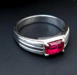 Ruby <b>Ring</b> 925 Sterling <b>Silver</b> Octagon Cut Red Gemstone <b>Ring</b> Ruby Engagement <b>Ring</b> For <b>Men</b> July Birthstone Gift For Husband Father - Product Image 2
