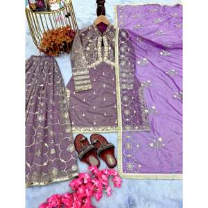 Ensemble haut et dupatta de soirée XL de créateur avec palazzo élégant pour les occasions spéciales - Product Image 2