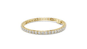 Pulsera de tenis de lujo de oro amarillo de 18k con diamantes micro pavé de corte brillante redondo cultivados en laboratorio para boda - Product Image 2