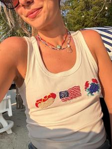 Top de Tirantes Finos de Encaje Tejido para Mujer, Sin Mangas, Corto, Estilo Urbano de Verano, Tela Estampada de Alta Calidad - Product Image 5