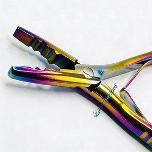 Pince courbée multifonctionnelle en acier chirurgical durable de haute qualité, plaquée or, pour extensions de cheveux, étui en cuir ZETOMED PRO - Product Image 6