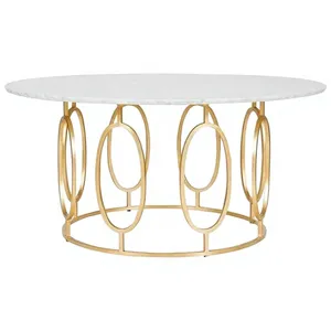 Mesa de centro moderna con tapa redonda de mármol para restaurante, mesa de centro para sala de estar, mesa de centro para hotel, mesa de centro para cafetería - Product Image 5