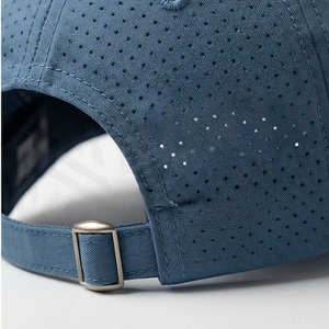 Casquette de baseball en maille bleue à 6 panneaux, ajustable, unisexe, décontractée, pour l'extérieur, printemps-été, respirante, en polyester, couleur unie - Product Image 6