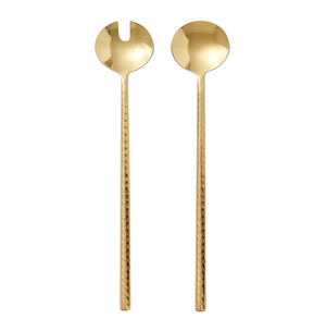 Cucharas de Servir de Alta Calidad, Chapadas en Oro, Mango Largo, Acabado Espejo, Diseño Minimalista, Vajilla Metálica, Utensilios para Fiestas - Product Image 1