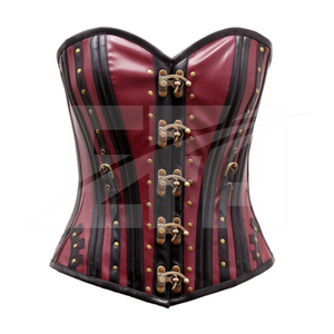 Top Corset para Mujer, Sexy, 2026, Logotipo Personalizado, Servicio OEM, Venta al Por Mayor, Alta Calidad, para Club, de Cuero Negro - Product Image 2