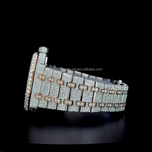 Reloj Automático de Lujo con Esfera Diamantada, Dos Tonos en Oro Rosa, Completamente Cubierto de Diamantes Moissanite VVS1, Calidad Premium - Product Image 4