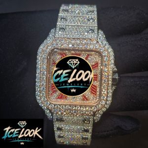 Iced Mechanical Watch Square Dial Crystal Inlay <b>Bracelet</b> Wristwatch Luxury Fashion Jewelry - Product Image 5