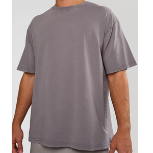 Manufacturer Custom Oversized Washed Cotton <b>TShirt</b> Grey Vintage Acid Wash Heavyweight Streetwear Blank Graphic Print Tee For Men - Product Image 6