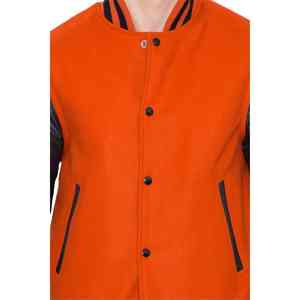 Vestes universitaires pour hommes grandes tailles, vente en gros de vestes universitaires vierges, vestes personnalisées avec logo, vestes en coton rembourré avec coque en PU - Product Image 6