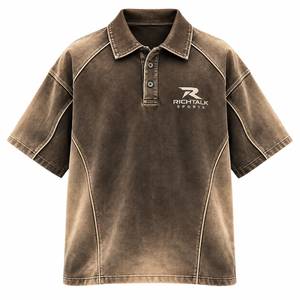 Camiseta de Manga Corta para Hombre, Corte Holgado, Secado Rápido, Tejido de Punto, Logotipo Frontal, 100% Algodón, Azul, Ropa Casual - Product Image 4