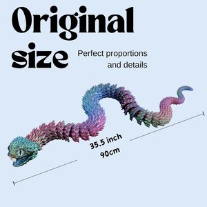 Modello di Serpente Magico Oversize da 35,5 Pollici Stampato in 3D con Denti Mobili e Articolazioni Flessibili, Sorprendente Regalo Antistress - Product Image 3