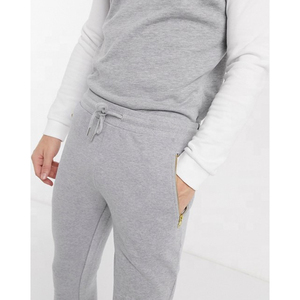 Ensemble de survêtement gris et blanc pour homme, manches raglan, col rond, sweat-shirt et pantalon décontractés longs avec poches latérales, respirant - Product Image 4