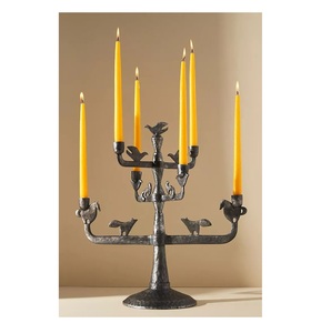 Three Arm <b>Candelabra</b> Metal Candle Holder <b>Black</b> Color Home Decoration Durable And Customizable Designs Candle Stand For Sale - Product Image 6