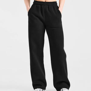 Pantalones Deportivos de Pierna Recta Extra Grandes Negros de Alta Calidad para Mujer, Pantalones y Pantalones de Chándal de Felpa Suave al Tacto, 100% Algodón, Pantalones Deportivos para Mujer - Product Image 2