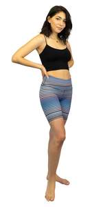 Pantalones Cortos Deportivos de Punto para Mujer, Cintura Baja Elástica, Estampado Floral, Secado Rápido, Spandex y Poliéster, Corte Regular - Product Image 6