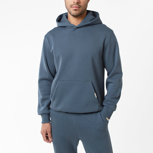 Wholesale <b>Men's</b> Winter Hooded <b>Pullover</b> Tracksuit Top Custom Logo 100% Cotton Fleece Lined Breathable Casual Sweatshirt - Product Image 4