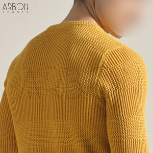 Pulls tricotés pour hommes, style moderne, texturés, faits à la main, de qualité supérieure, personnalisés, nouveau style, vêtements d'hiver 2026, couleur moutarde - Product Image 6