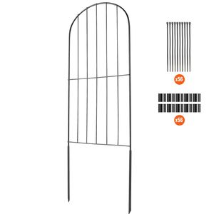 Recinzione Decorativa da Giardino 60cm (A) x 9m (L) Barriera per Animali con Spaziatura Punte di 5cm Recinzione Metallica per Cani Alta 90cm per Giardino - Product Image 1