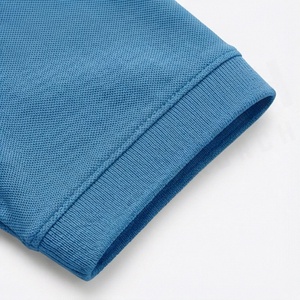 Polo en piqué de coton uni pour homme, manches courtes, coupe classique, tissu respirant, style décontracté, bleu - Product Image 6