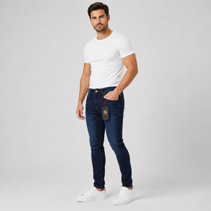 Men's Regular Fit for Wash Straight Leg Denim Jeans Mid Waist Cotton Formal Summer Wear Breathable Front Wholesale Rate <b>Cheap</b> - Product Image 3