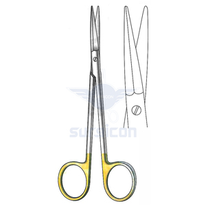 Ciseaux chirurgicaux Peck-Joseph 14 cm (5-1/2 pouces) à lame droite et arrondie en carbure de tungstène doré TC, précision en acier inoxydable - Product Image 1