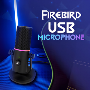 RGB Gaming <b>USB</b> Microphone with Noise Reduction, Mute Button, Volume Control, Headphone Jack for Streaming and Podcasting - Product Image 5