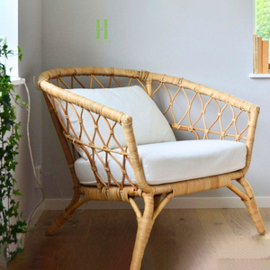 Modern Handmade Rattan Chair Natural Wicker <b>Armchair</b> Eco-Friendly Indoor Outdoor Furniture Vietnam Custom Design Available - Product Image 5