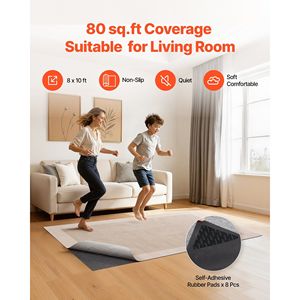 Tappetino Antiscivolo 8 X 10 ft, Cuscinetto in Feltro a Doppia Superficie con Base in Gomma, Protezione per Pavimenti in Legno - Product Image 2