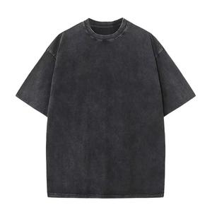 Low Price Streetwear Oversized Acid Washed <b>Tshirt</b> for Men Vintage Cotton Custom 230 Gsm Washed T-shirt Stone Acid Washed T Shirt - Product Image 2