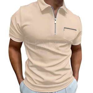 Camiseta Polo de Golf para Hombre, Deportiva, con Cierre de Cremallera de un Cuarto, Tejido Básico de Mezcla de Algodón, Manga Corta, Diseño Moderno - Product Image 3