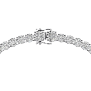 Halo Diamond Tennis <b>Necklace</b> 15.43CT Lab Grown 14K Gold IGI Certified Luxury Link <b>Necklace</b> Wedding Anniversary Gift Jewelry - Product Image 2