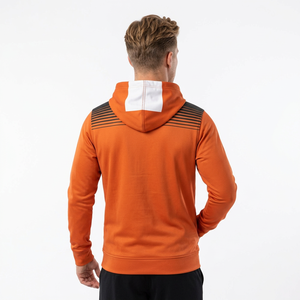 Sudadera con Capucha Deportiva para Hombre, Color Naranja, de Secado Rápido, con Rayas, para Baloncesto - Product Image 2