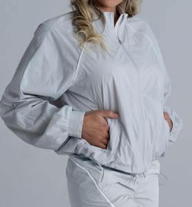 Wholesale <b>Men</b> <b>White</b> Piping Windproof Waterproof Eco-Friendly Winter Crop <b>Jacket</b> Set Vintage Nylon Zip Athletic Track <b>Jacket</b> - Product Image 3