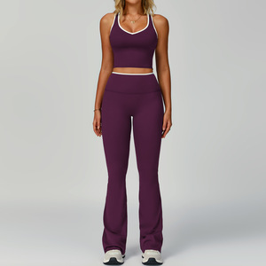 2025 Women's Yoga Active Wear 2-Piece Set <b>Short</b> Sleeve Solid Color Front Logo Quick Dry Anti-Bacterial Sportswear - Product Image 5
