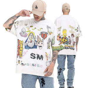 Camiseta de Manga Corta a Cuadros para Hombre, Estilo Nuevo, Color Blanco, con Logotipo Frontal, 100% Algodón, Talla Grande, Transpirable - Product Image 1