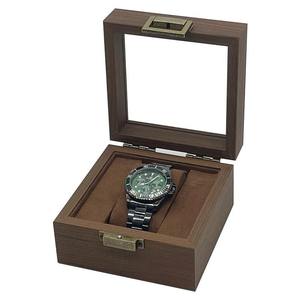 Retro Wooden <b>Watch</b> Box Glass Lid Square <b>Watch</b> <b>Case</b> Protective Storage Organizer Custom Logo - Product Image 1