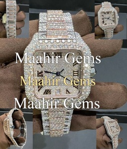 Reloj de Lujo para Hombre, 40 mm, Esfera Cuadrada, Acero Inoxidable, Números Romanos, Automático, con Diamantes Moissanite, Estilo Hip Hop, Correa de Brazalete 10 - Product Image 1