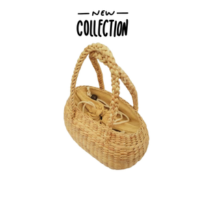 Cesta de compras de jacinto de agua con cuerpo tejido de hueso de pescado (HLB 1229/2) de alta calidad de Vietnam - Product Image 4