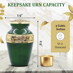 Luxury Brass <b>Keepsake</b> Cremation Urn <b>Memorial</b> Tribute Holder Designed With Durable Secure Closure And Fine Detailing - Product Image 5